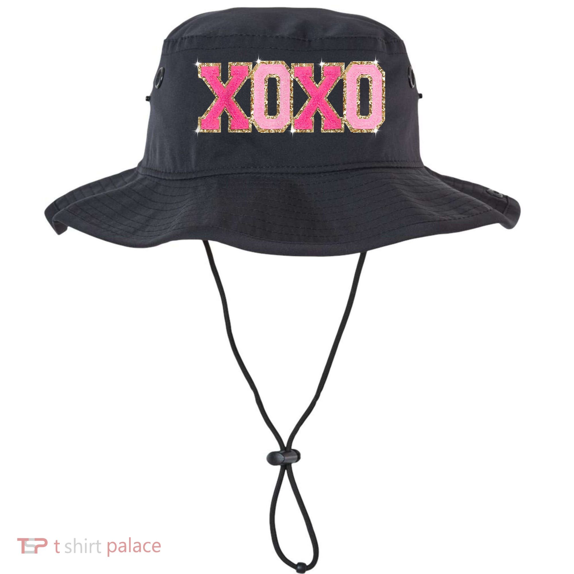 Chenille Patch Sparkling Xoxo Valentine Day Heart Love Gift Bucket Hat