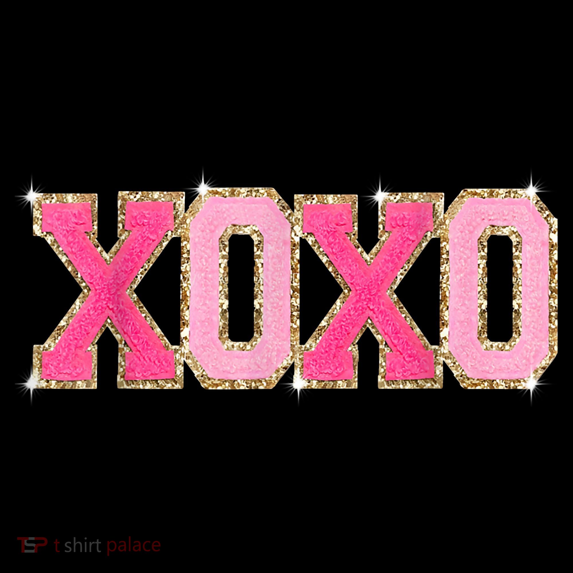 Chenille Patch Sparkling Xoxo Valentine Day Heart Love Gift Women's Hoodie