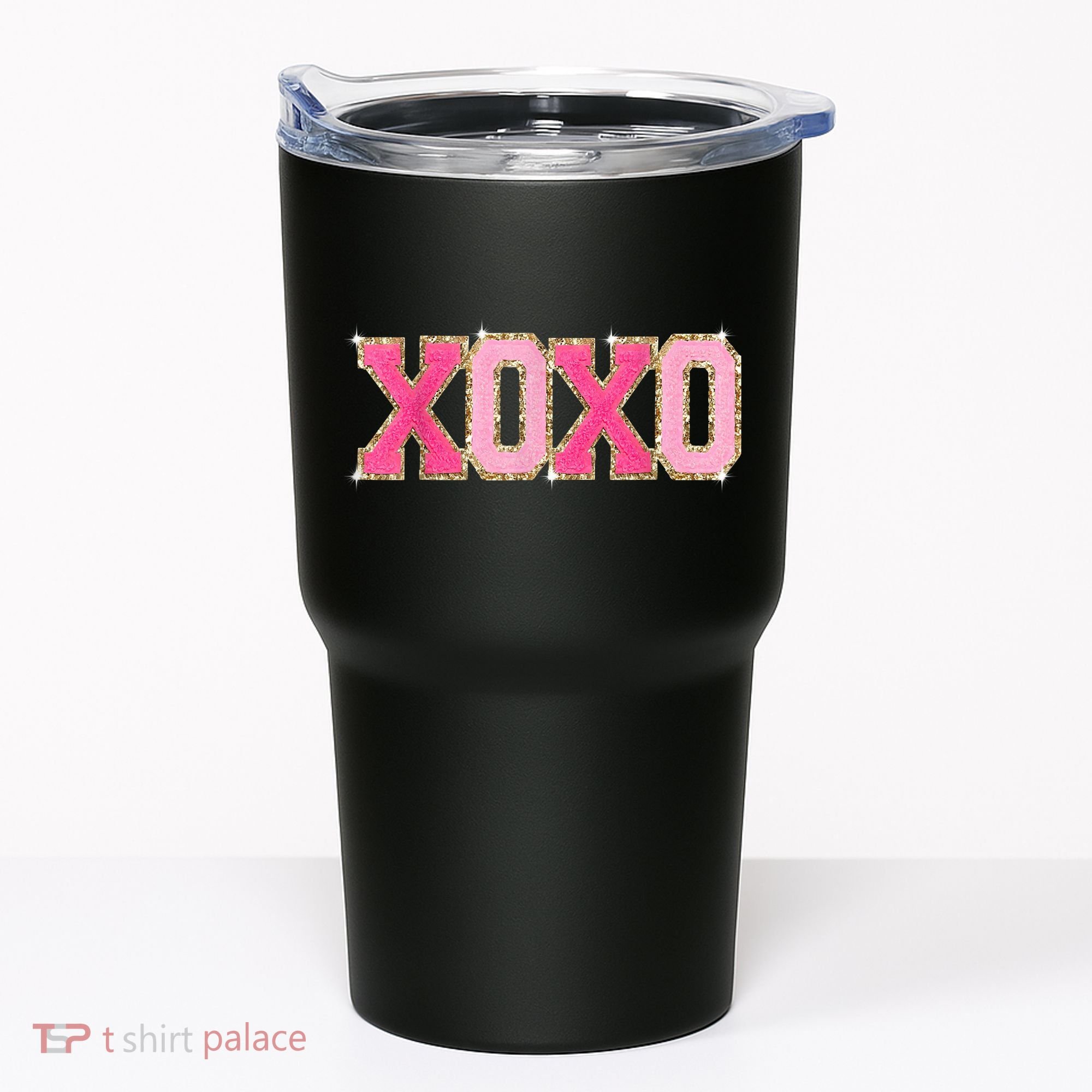 Chenille Patch Sparkling Xoxo Valentine Day Heart Love Gift Tumbler