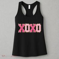 Chenille Patch Sparkling Xoxo Valentine Day Heart Love Gift Women's Tank Top thumb 3