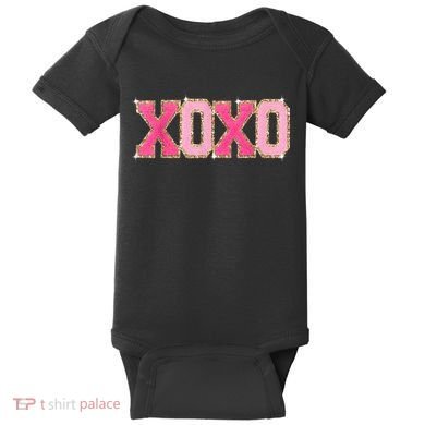 Chenille Patch Sparkling Xoxo Valentine Day Heart Love Gift Baby Bodysuit