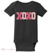 Chenille Patch Sparkling Xoxo Valentine Day Heart Love Gift Baby Bodysuit thumb 0
