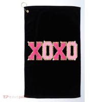 Chenille Patch Sparkling Xoxo Valentine Day Heart Love Gift Golf Towel thumb 0