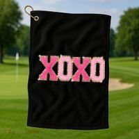 Chenille Patch Sparkling Xoxo Valentine Day Heart Love Gift Golf Towel thumb 1