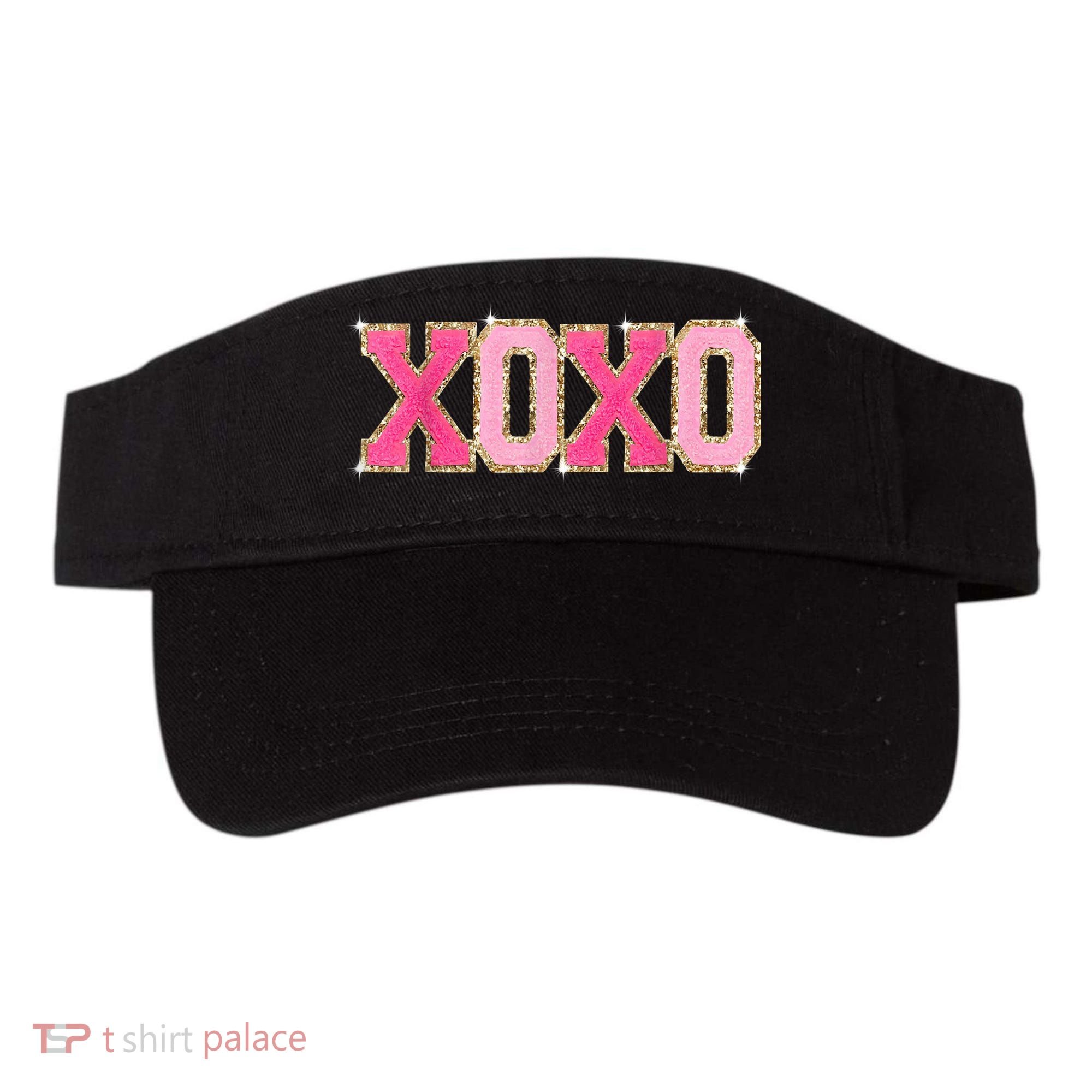 Chenille Patch Sparkling Xoxo Valentine Day Heart Love Gift Visor