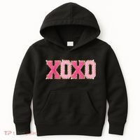 Chenille Patch Sparkling Xoxo Valentine Day Heart Love Gift Kids Hoodie thumb 0