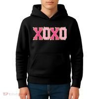 Chenille Patch Sparkling Xoxo Valentine Day Heart Love Gift Kids Hoodie thumb 4
