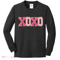 Chenille Patch Sparkling Xoxo Valentine Day Heart Love Gift Kids Long Sleeve Shirt thumb 0