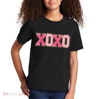 Chenille Patch Sparkling Xoxo Valentine Day Heart Love Gift Kids T-Shirt thumb 2