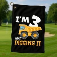 Construction Party Supplies for 3rd Birthday Celebration Golf Towel thumb 1