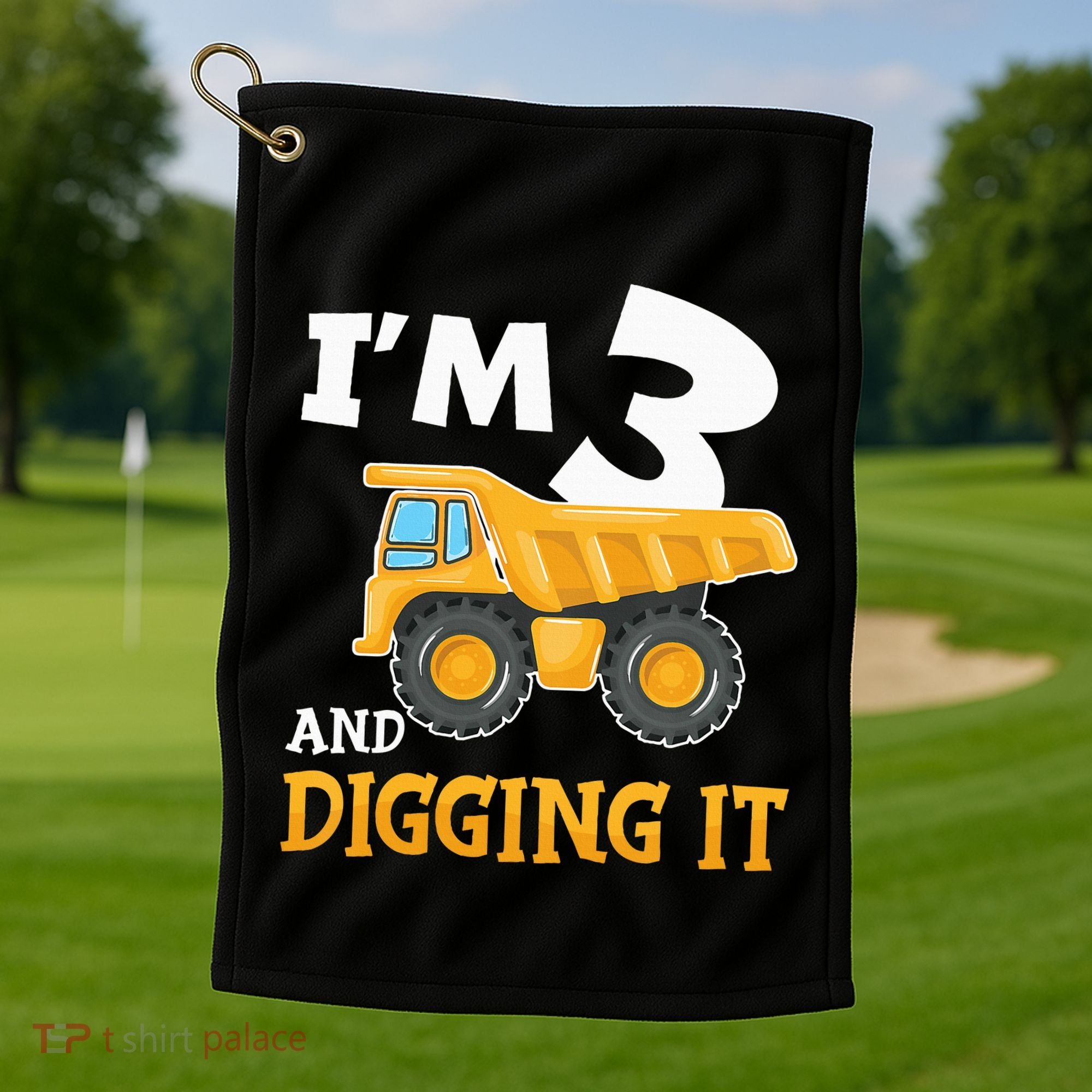 Construction Party Supplies for 3rd Birthday Celebration Golf Towel