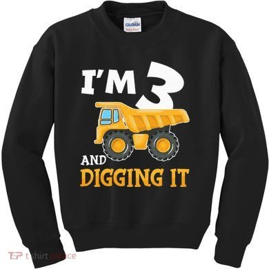 Construction Party Supplies for 3rd Birthday Celebration Kids Sweatshirt