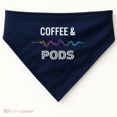 Coffee & Pods Sound Wave Tee USA-Made Doggie Bandana