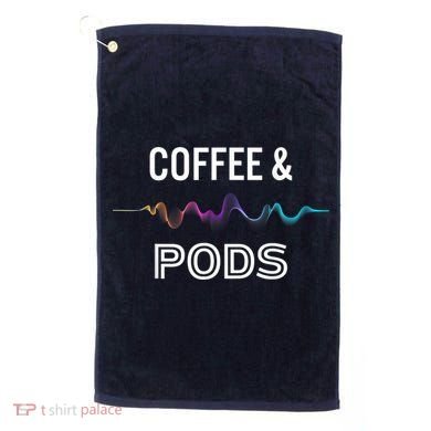 Coffee & Pods Sound Wave Tee Golf Towel