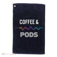 Coffee & Pods Sound Wave Tee Golf Towel thumb 0