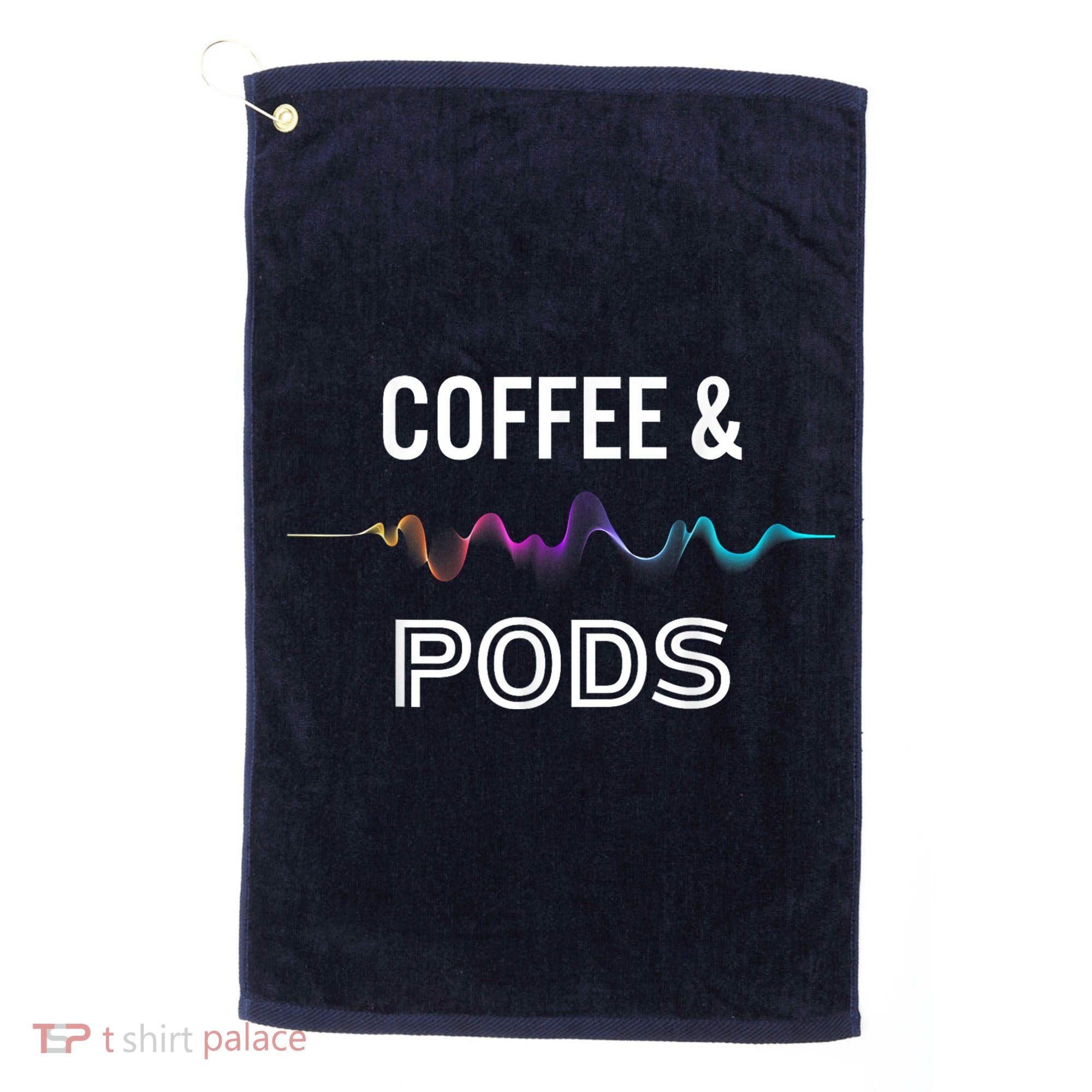 Coffee & Pods Sound Wave Tee Golf Towel
