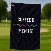 Coffee & Pods Sound Wave Tee Golf Towel thumb 1