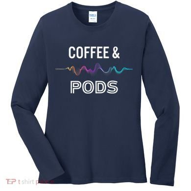 Coffee & Pods Sound Wave Tee Women's Long Sleeve Shirt
