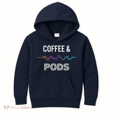 Coffee & Pods Sound Wave Tee Kids Hoodie