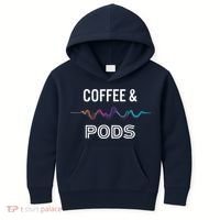 Coffee & Pods Sound Wave Tee Kids Hoodie thumb 0