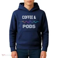 Coffee & Pods Sound Wave Tee Kids Hoodie thumb 4