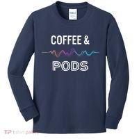 Coffee & Pods Sound Wave Tee Kids Long Sleeve Shirt thumb 0