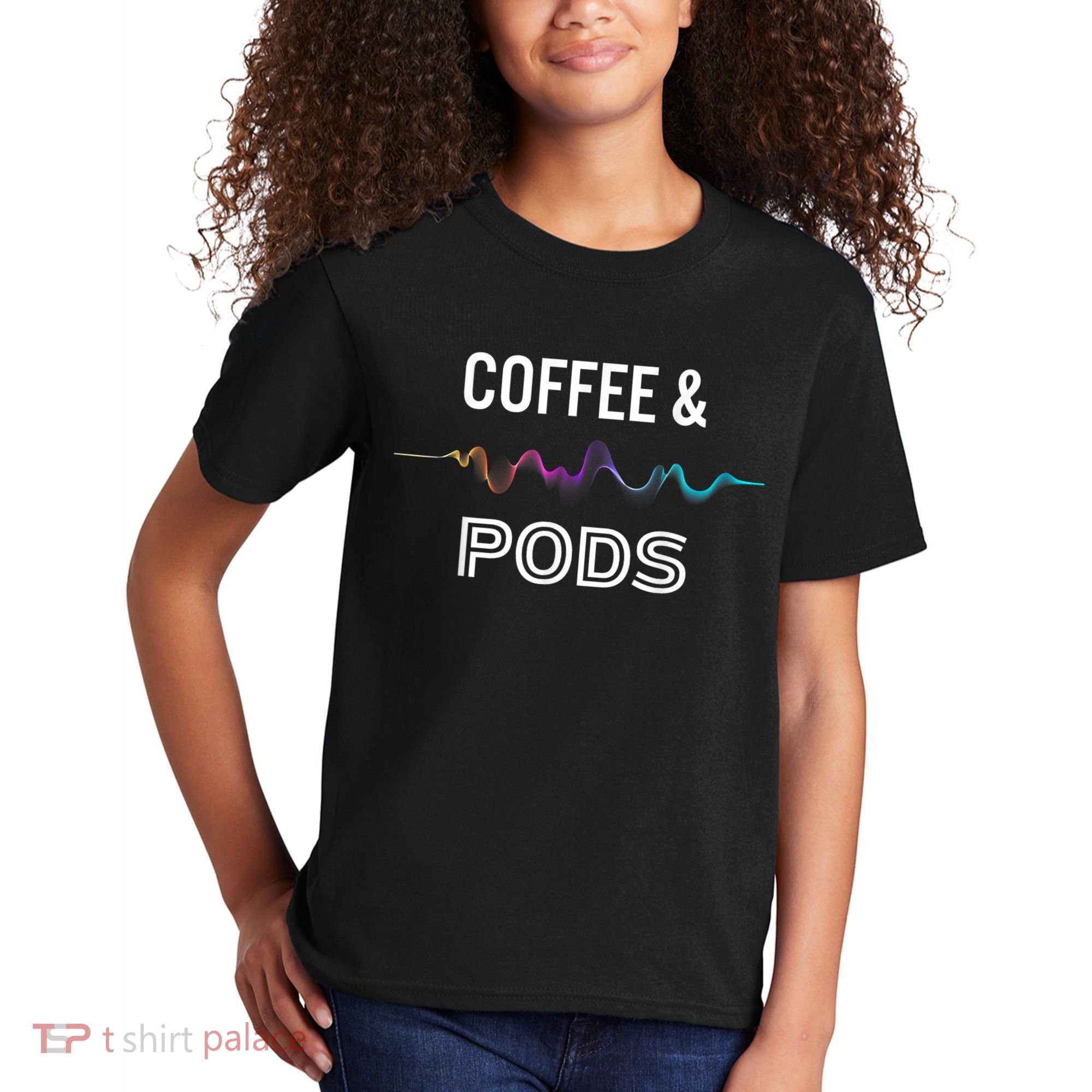 Coffee & Pods Sound Wave Tee Kids T-Shirt