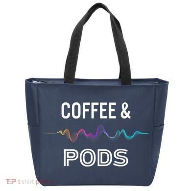 Coffee & Pods Sound Wave Tee Tote Bag