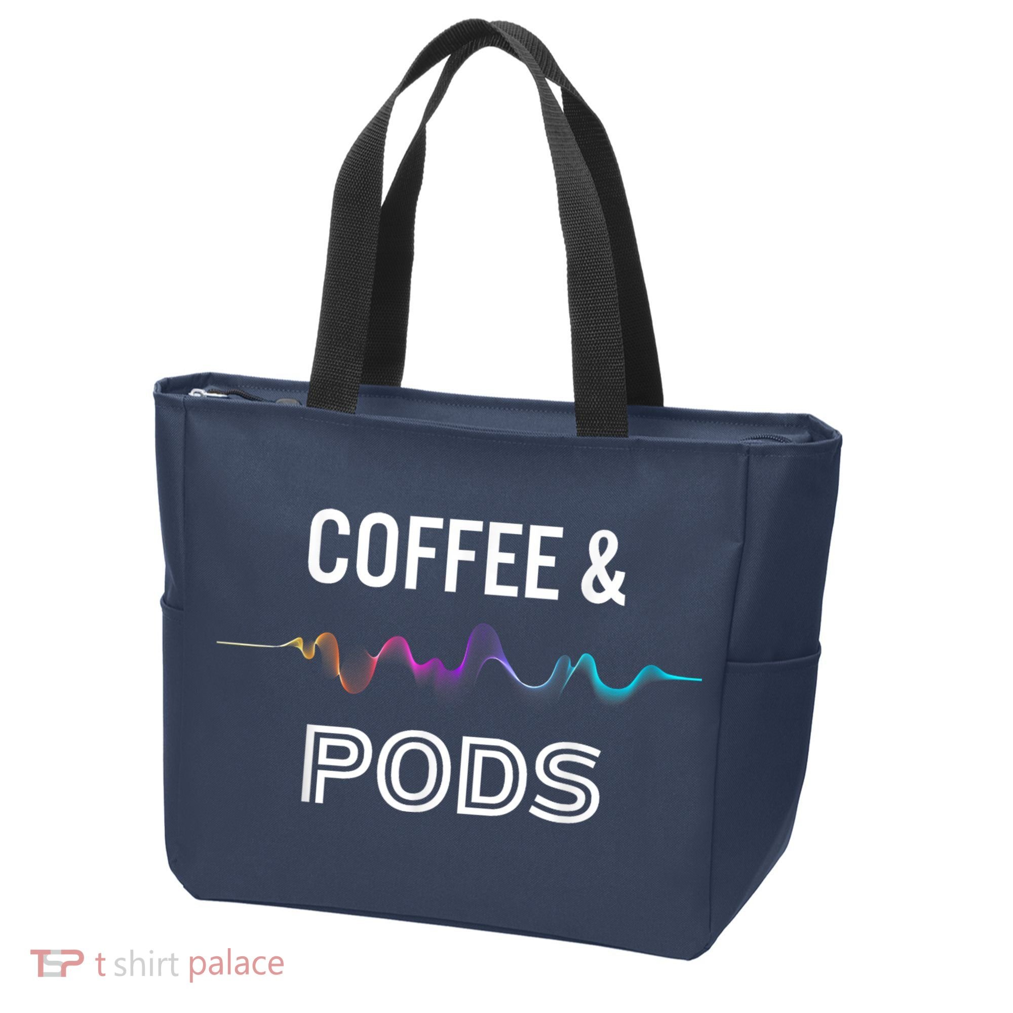 Coffee & Pods Sound Wave Tee Tote Bag