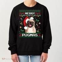 Christmas Pug Santa For Pug Lover Merry Pugmas Xmas Women's Sweatshirt thumb 0