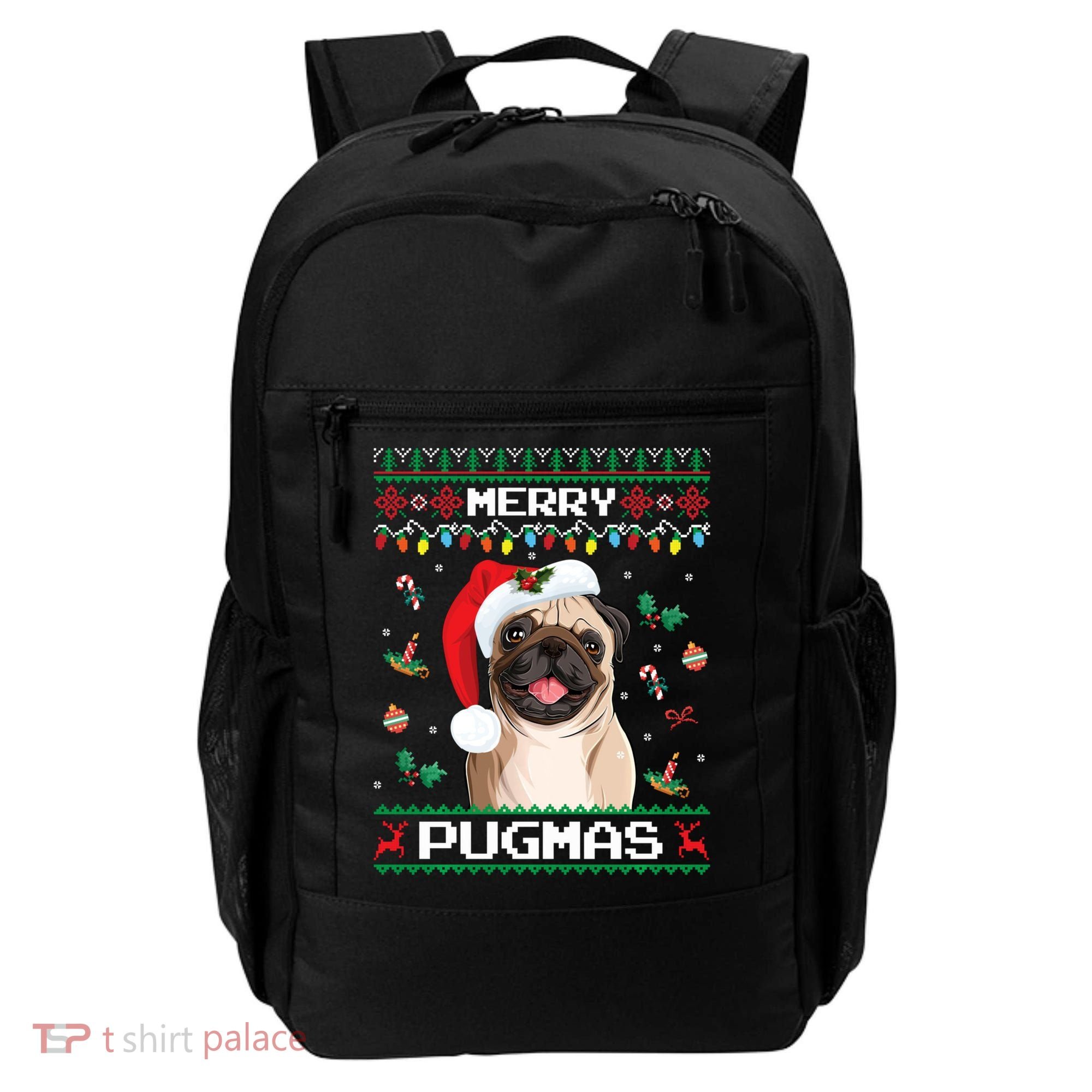Christmas Pug Santa For Pug Lover Merry Pugmas Xmas Backpack