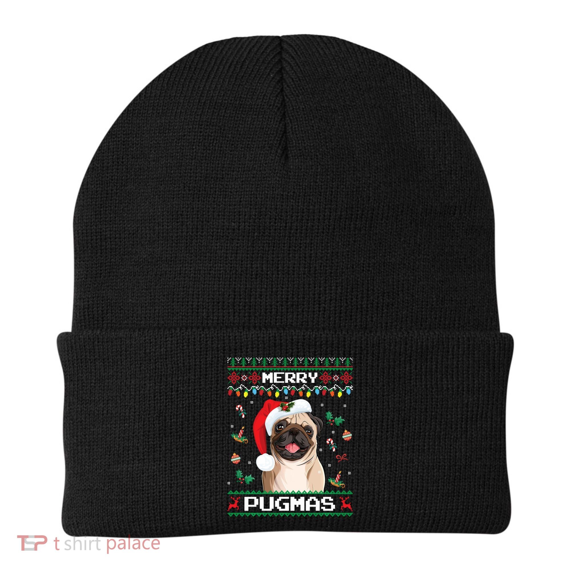Christmas Pug Santa For Pug Lover Merry Pugmas Xmas Beanie