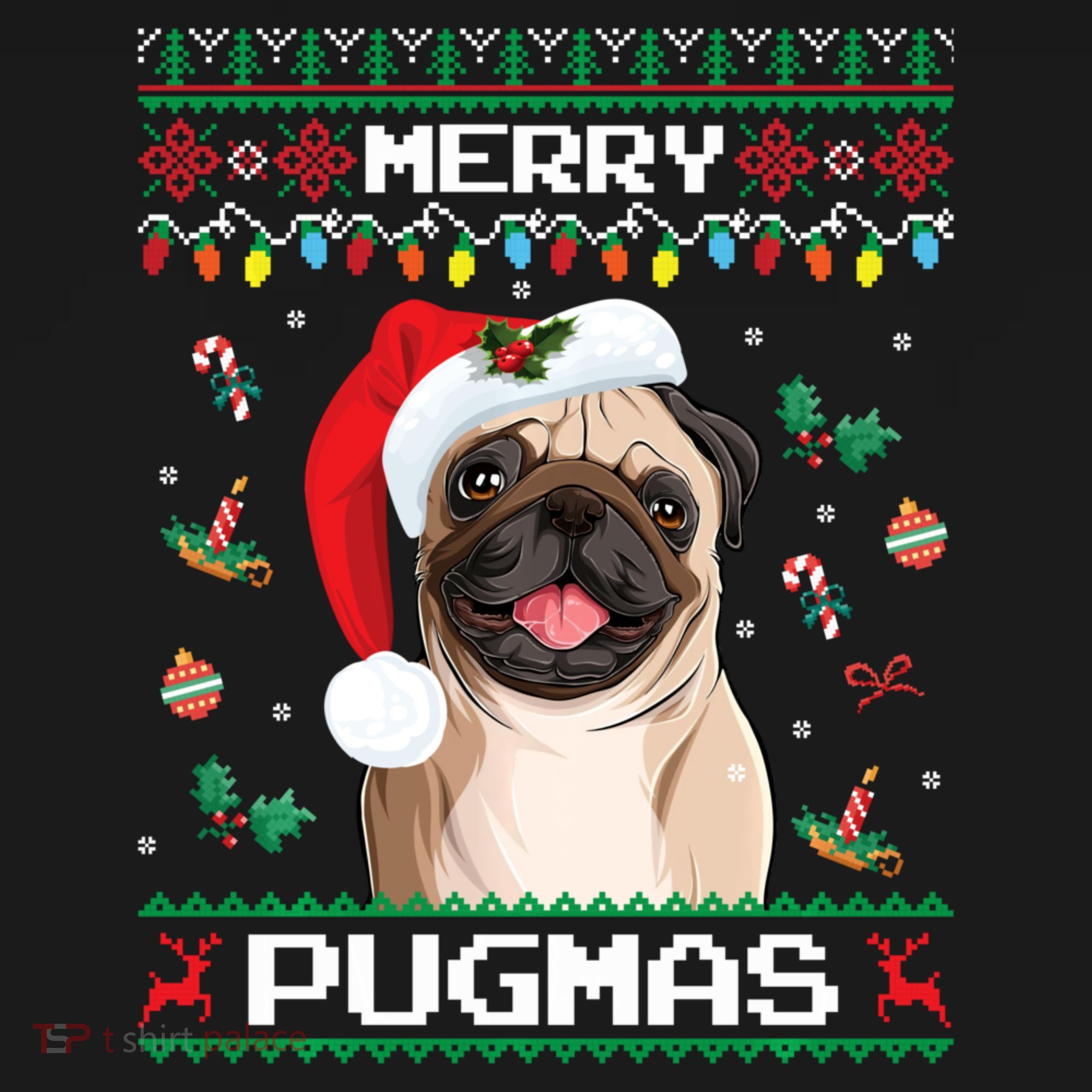 Christmas Pug Santa For Pug Lover Merry Pugmas Xmas Women's Hoodie