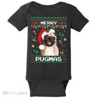 Christmas Pug Santa For Pug Lover Merry Pugmas Xmas Baby Bodysuit thumb 0