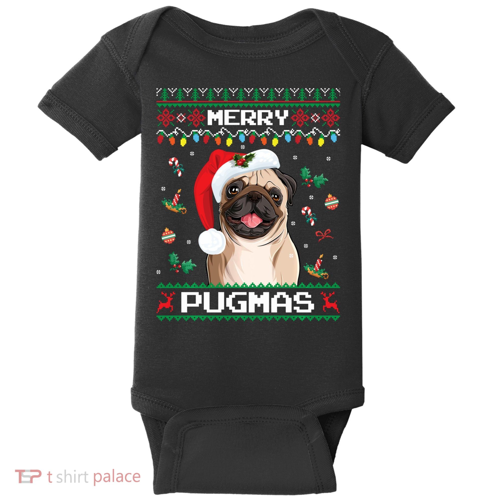 Christmas Pug Santa For Pug Lover Merry Pugmas Xmas Baby Bodysuit