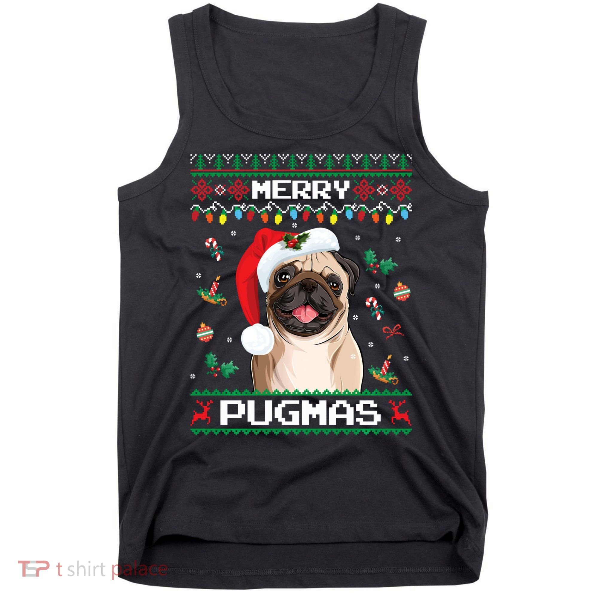 Christmas Pug Santa For Pug Lover Merry Pugmas Xmas Tank Top