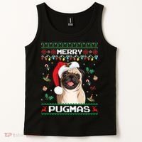 Christmas Pug Santa For Pug Lover Merry Pugmas Xmas Tank Top thumb 2