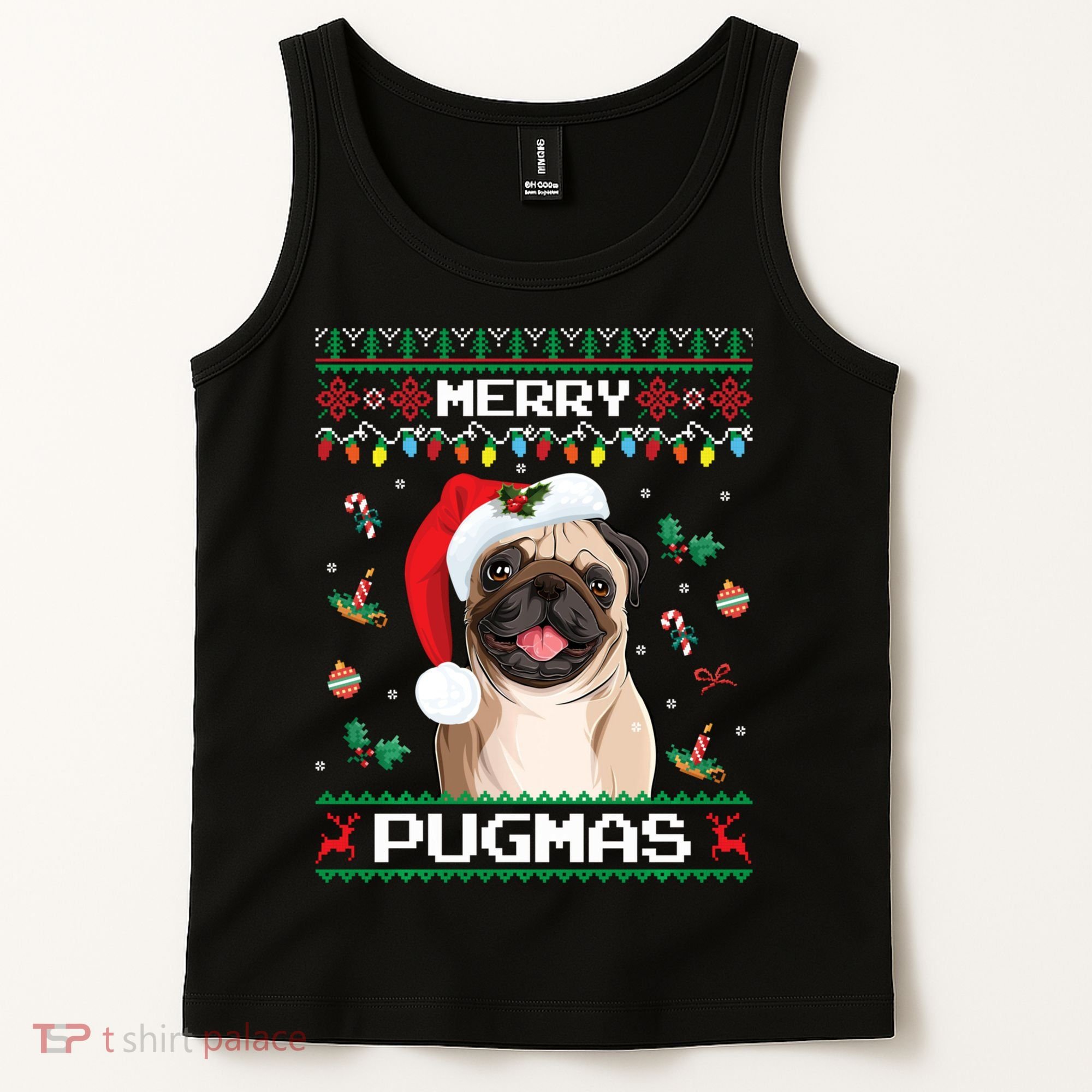 Christmas Pug Santa For Pug Lover Merry Pugmas Xmas Tank Top