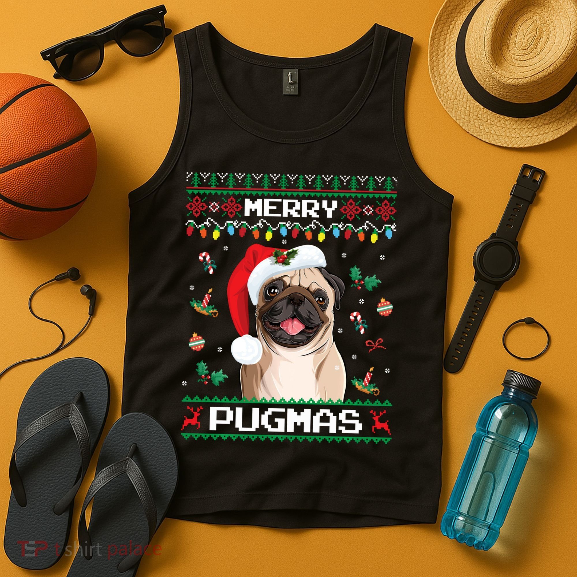 Christmas Pug Santa For Pug Lover Merry Pugmas Xmas Tank Top