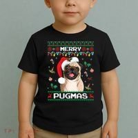 Christmas Pug Santa For Pug Lover Merry Pugmas Xmas Toddler T-Shirt thumb 2