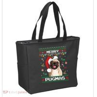 Christmas Pug Santa For Pug Lover Merry Pugmas Xmas Tote Bag thumb 2