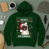 Christmas Pug Santa For Pug Lover Merry Pugmas Xmas Hoodie thumb 3