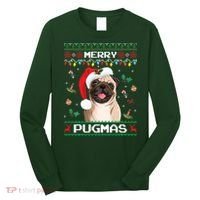 Christmas Pug Santa For Pug Lover Merry Pugmas Xmas Long Sleeve Shirt thumb 0