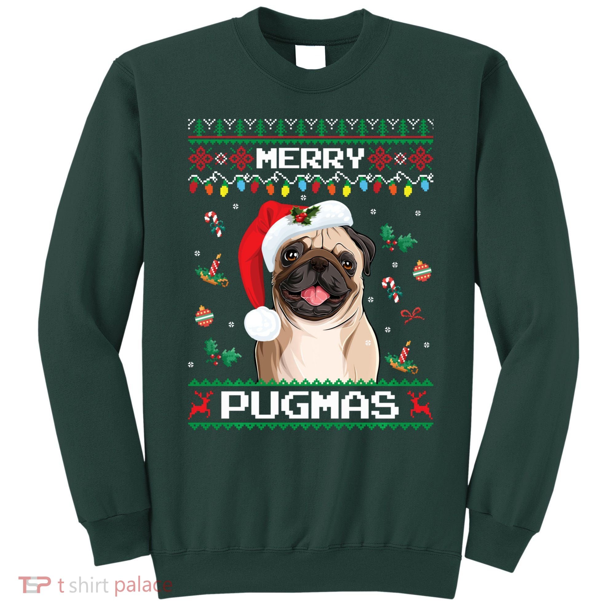 Christmas Pug Santa For Pug Lover Merry Pugmas Xmas Sweatshirt