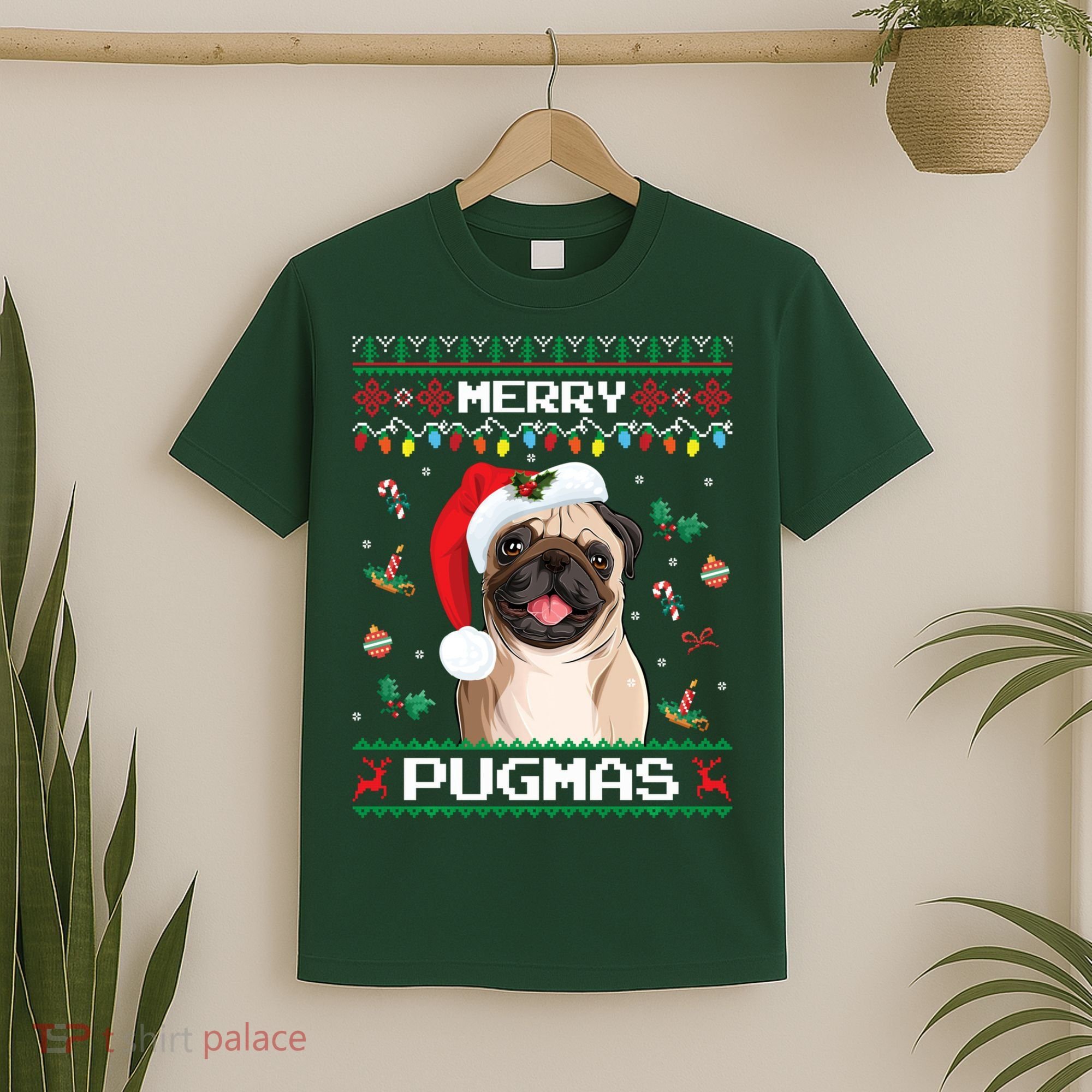 Christmas Pug Santa For Pug Lover Merry Pugmas Xmas T-Shirt