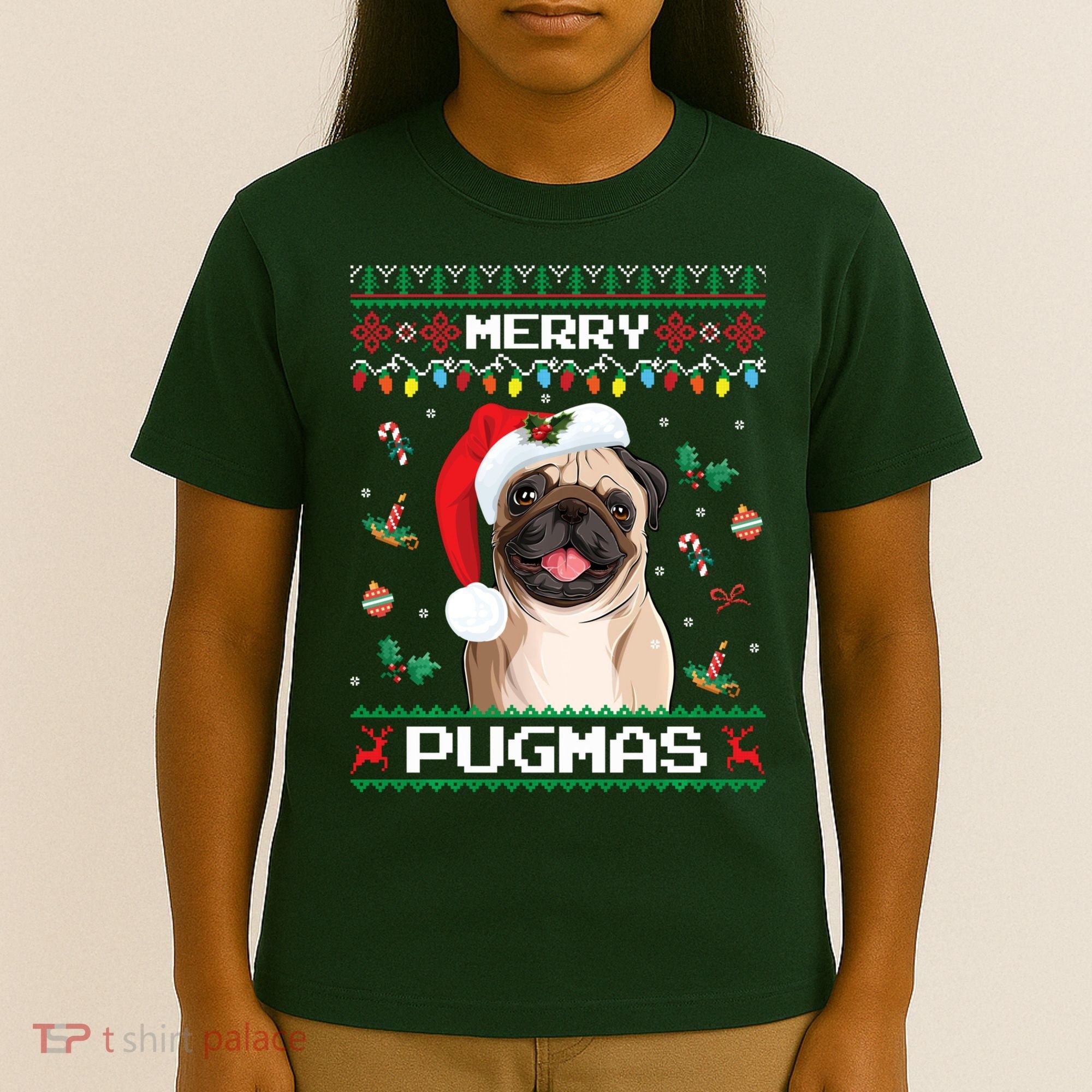 Christmas Pug Santa For Pug Lover Merry Pugmas Xmas T-Shirt