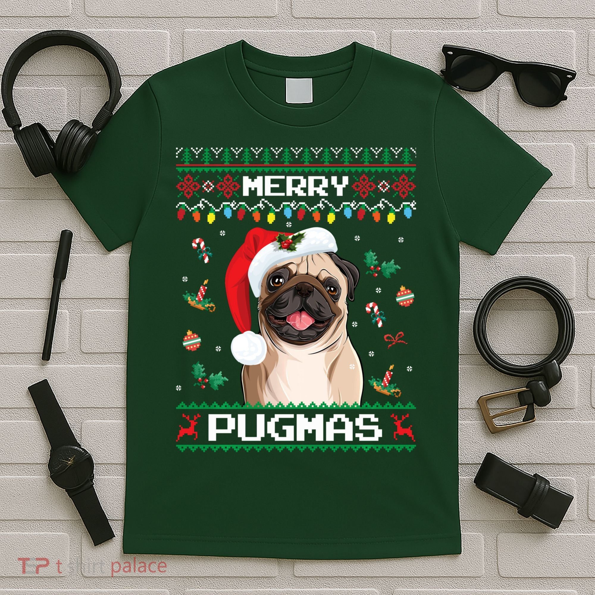 Christmas Pug Santa For Pug Lover Merry Pugmas Xmas T-Shirt