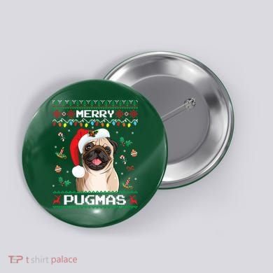 Christmas Pug Santa For Pug Lover Merry Pugmas Xmas Button