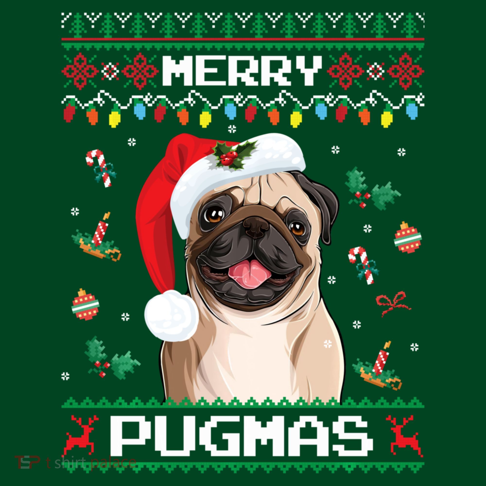 Christmas Pug Santa For Pug Lover Merry Pugmas Xmas Pajama Set