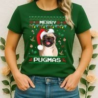 Christmas Pug Santa For Pug Lover Merry Pugmas Xmas Women's T-Shirt thumb 2